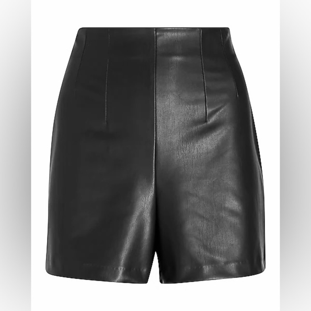 Express Super High Waisted Faux Leather Shorts